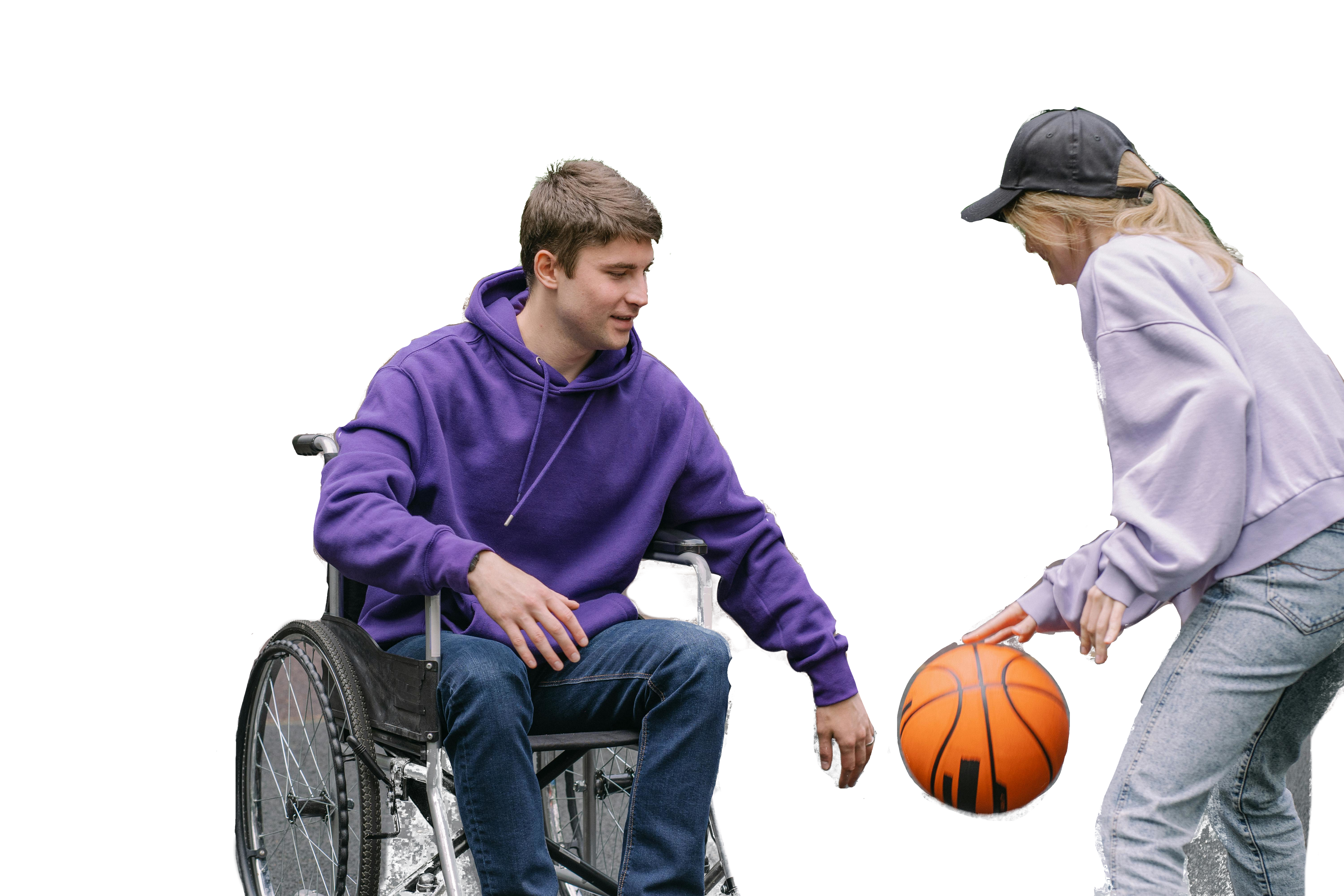 Two people smiling together outdoors